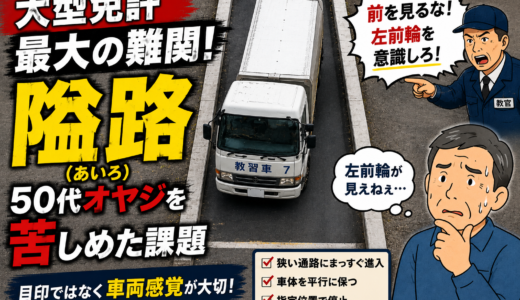 大型免許教習最大の難関！50代オヤジを苦しめた隘路駐車