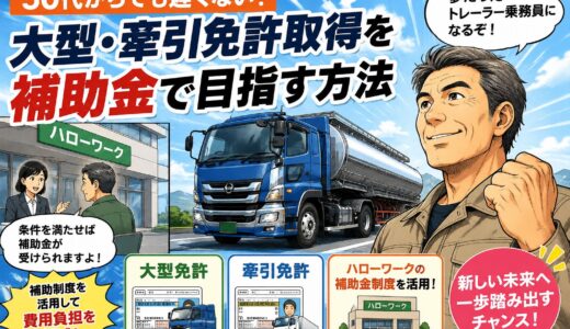 大型免許・牽引免許の取得費用を軽減！ハローワークで活用できる補助制度とは？