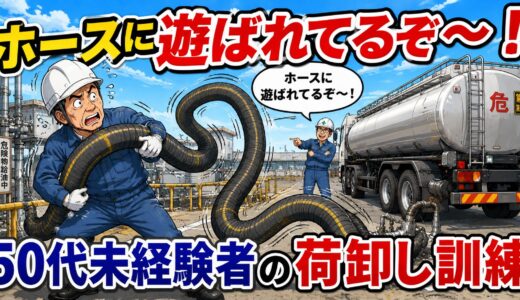 50代未経験者が初めて荷卸しホースを扱った日｜「ホースに遊ばれてるぞ〜」と笑われた話